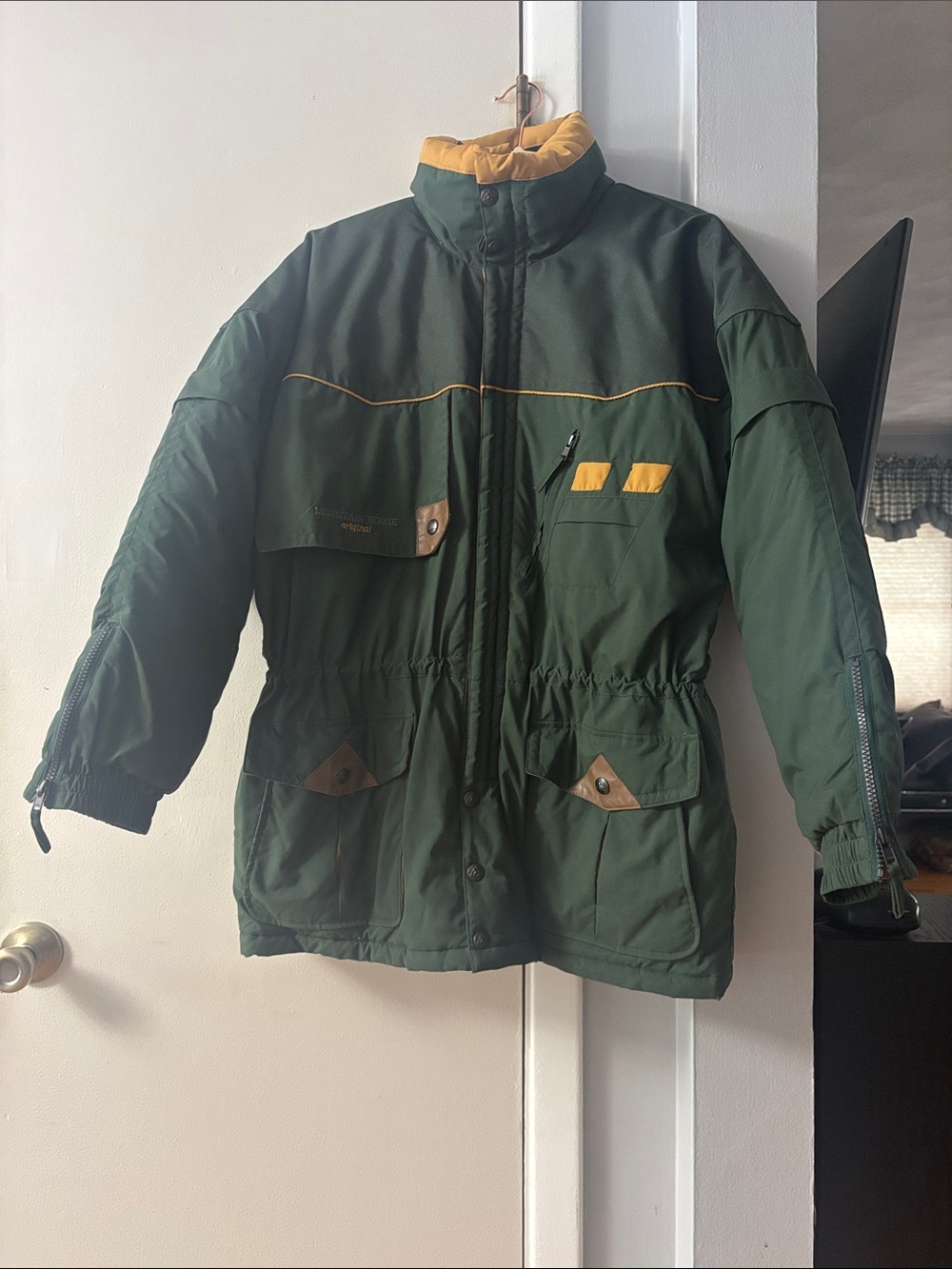 Women's Green & Tan Insulated Parka Jacket